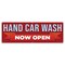 Signmission Hand Car Wash Now Open Banner Concession Stand Food Truck Single Sided B-72-30080 - alternate 1